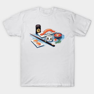 "Sushi Delights: Kawaii T-Shirt for Sushi Fans!" T-Shirt